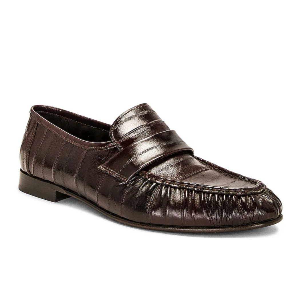 The Row Eel Brown soft Leather Loafers